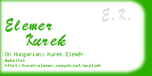 elemer kurek business card