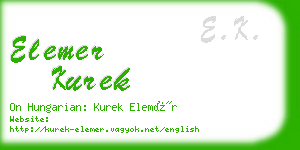 elemer kurek business card